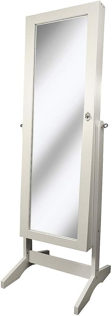 White Freestanding Jewellery Armoire Cabinet Mirror Organizer with Drawers