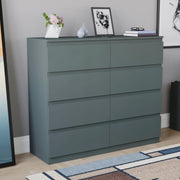 8 Drawer Chest Storage Unit Modern Wide Tall Cabinet Green Bedroom