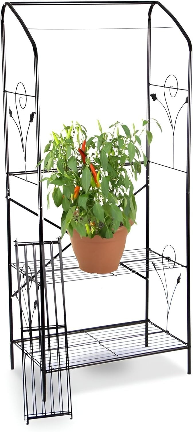4-Tier Greenhouse with Removable PE Cover & Adjustable Shelves 159×70×40cm