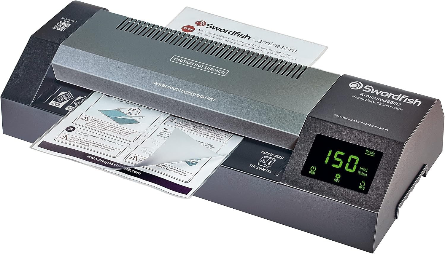 Heavy Duty A3 Laminator Steel Body 660mm/min Auto Reverse Hot Cold