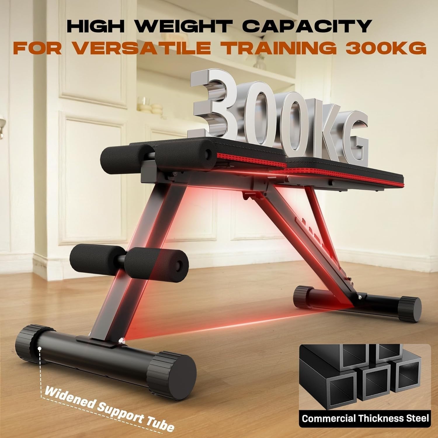 Folding Adjustable Weight Bench 300kg Incline Flat Home Gym Workout