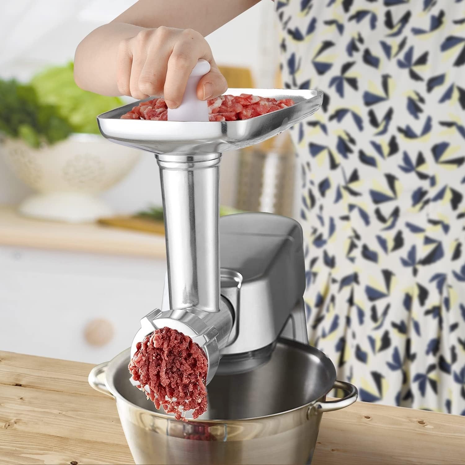 Metal Meat Grinder Attachment Sausage Stuffer for Chef KMix Mixer
