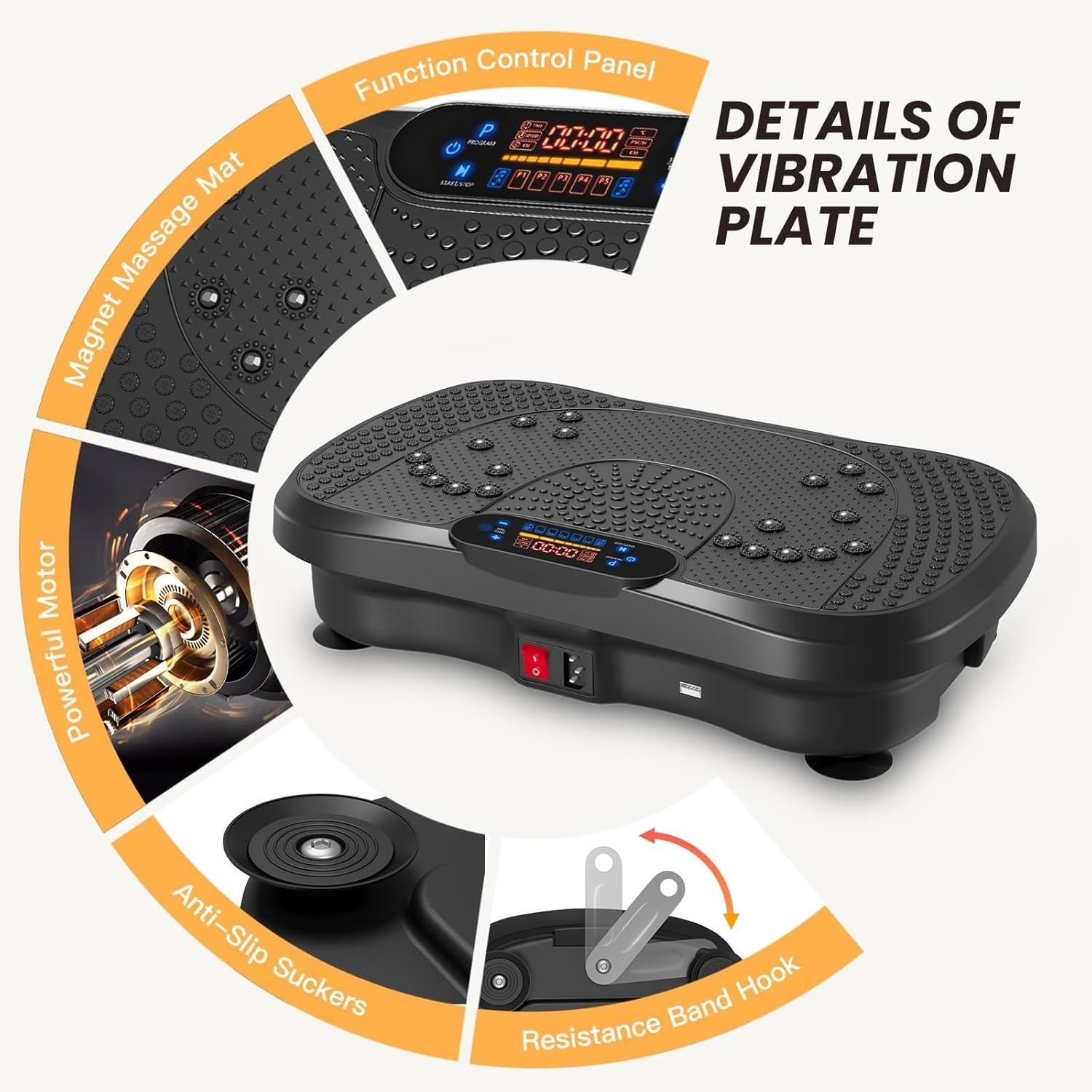Ultra Slim Vibration Fitness Platform 99 Speeds Bluetooth Home