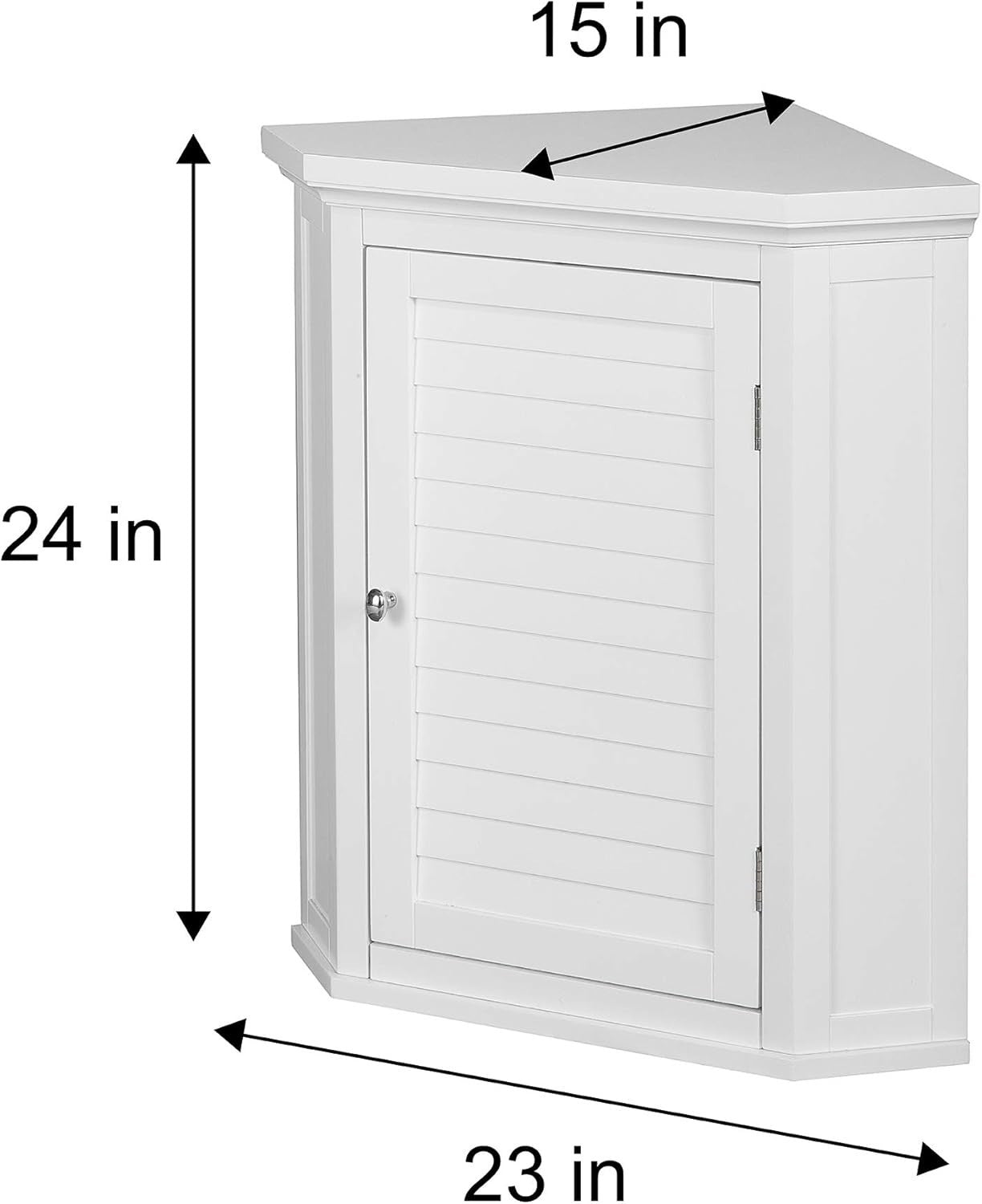 Corner Wall Bathroom Cabinet with Removable Shelf, Durable White Wood