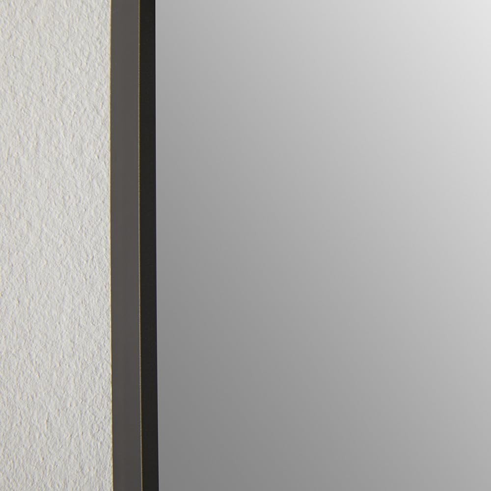 Modern Rectangular Wall Mirror 90x60cm Black Frame, Sleek & Durable