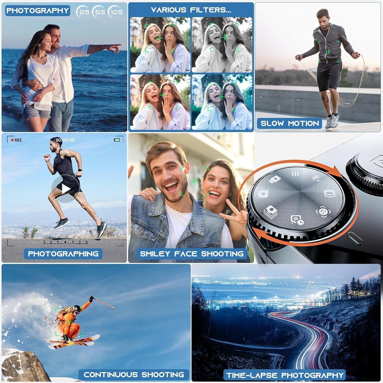 4K 56MP Digital Vlogging Camera Flip Screen Zoom SD Card Bundle