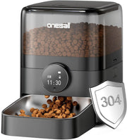 Automatic Cat Feeder 3L Timed Pet Food Dispenser 6 Meals Stainless Bowl
