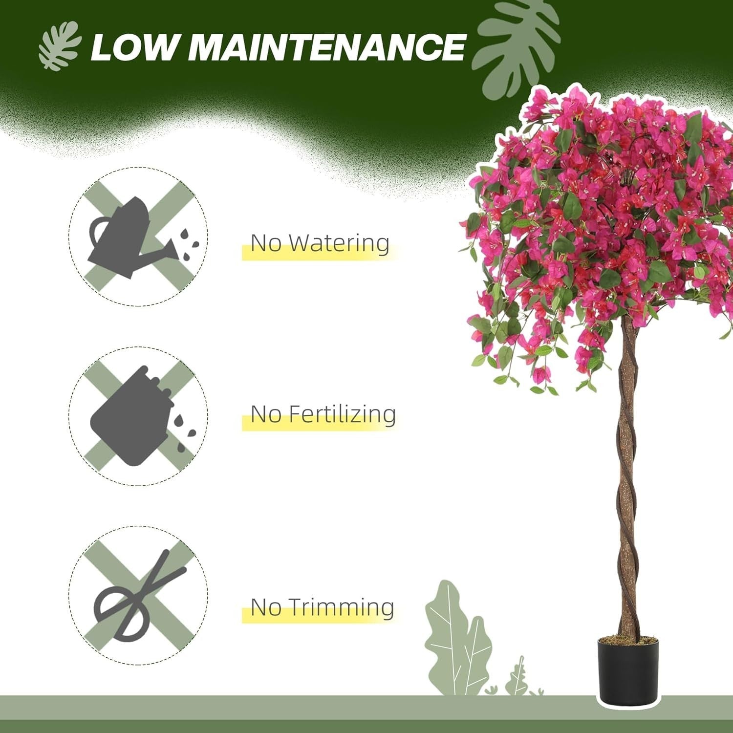 Set of 2 Red Murraya Faux Flower Trees 120cm Tall Artificial Indoor Plants Decor