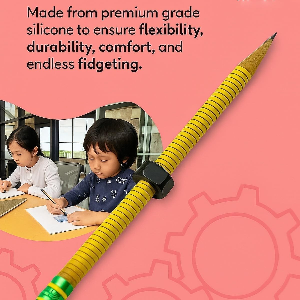 6pcs ADHD Fidget Pencil Sensory Focus Anxiety Relief Quiet Classroom
