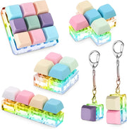6PCS Keyboard Fidget Clicker Toy LED Keychain Stress Relief Adults Kids