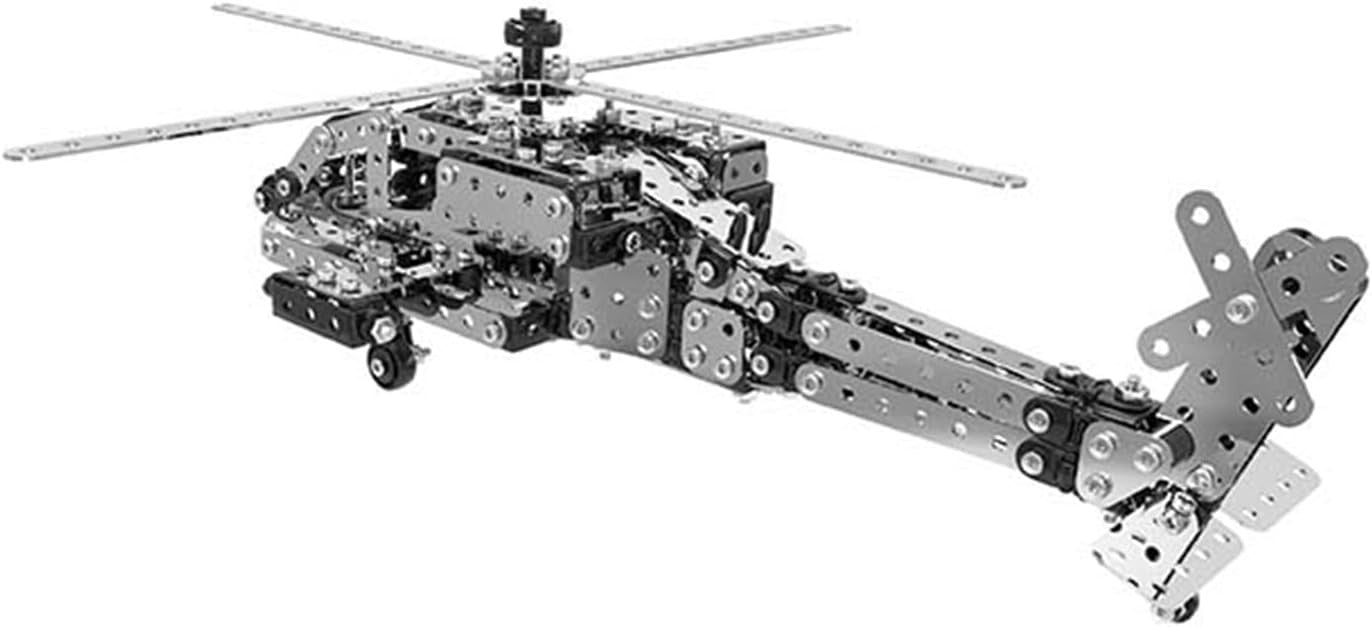 3D Metal Puzzle Apache Helicopter Model Kit - DIY Military Miniature Gift