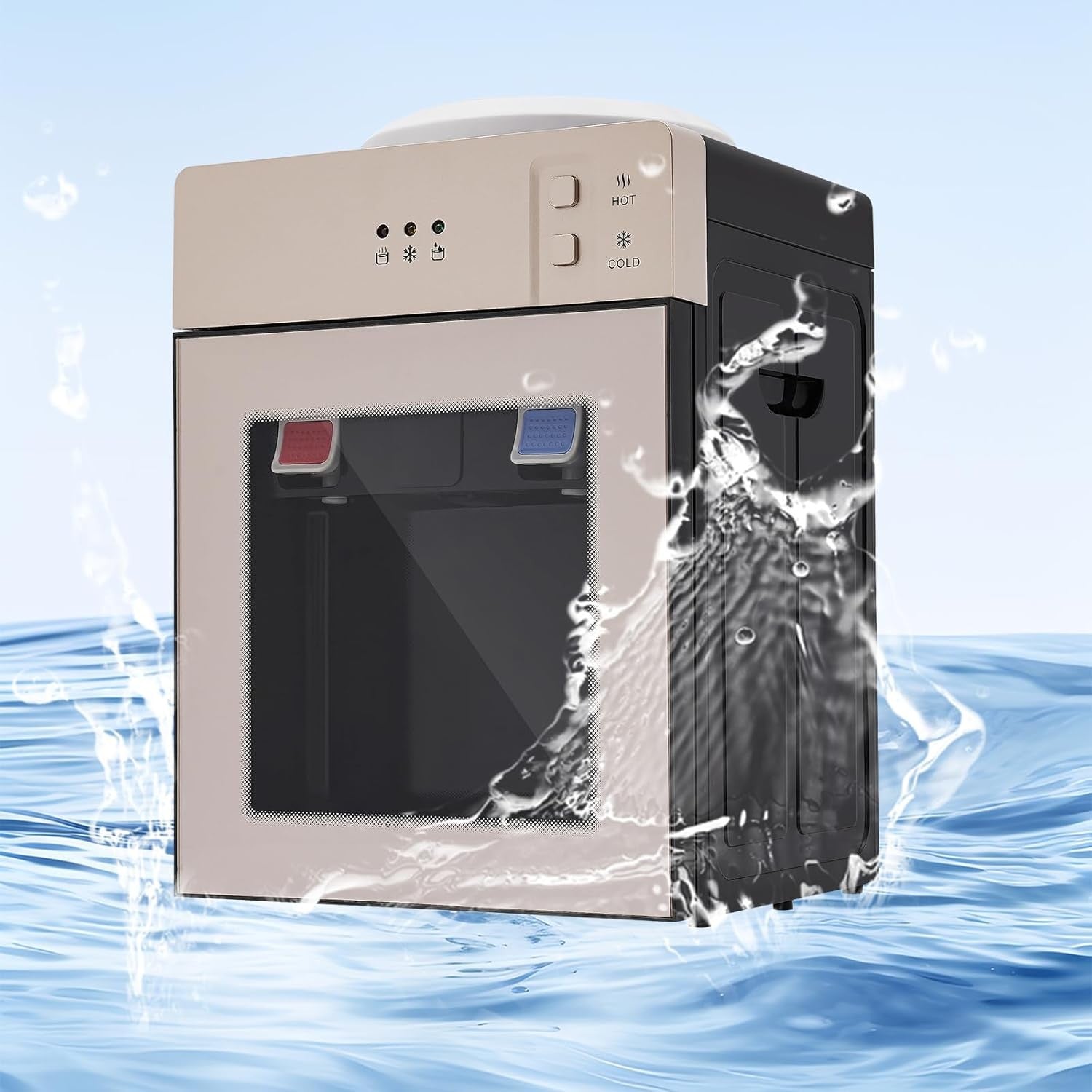 Hot Cold Water Dispenser 3/5 Gallon Top Loading Countertop Chiller