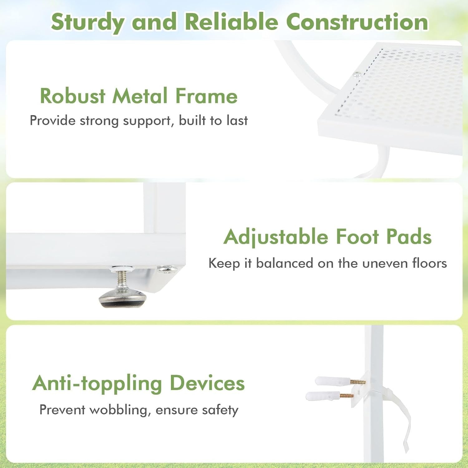 6 Tier White Metal Plant Stand Butterfly Shape Tall Indoor Outdoor Flower Shelf