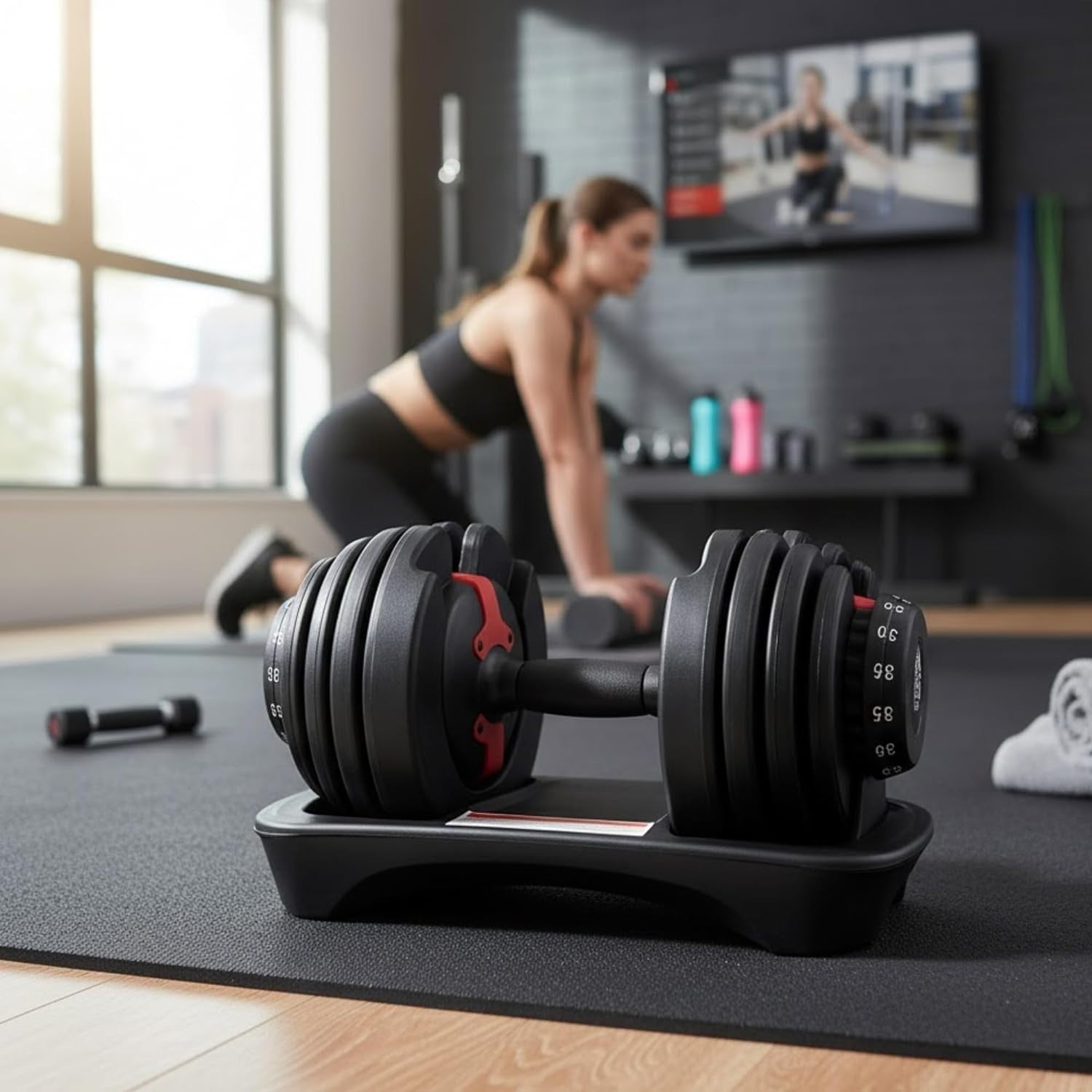 24kg Adjustable Smart Dumbbell Quick Dial Compact Home Gym Weight