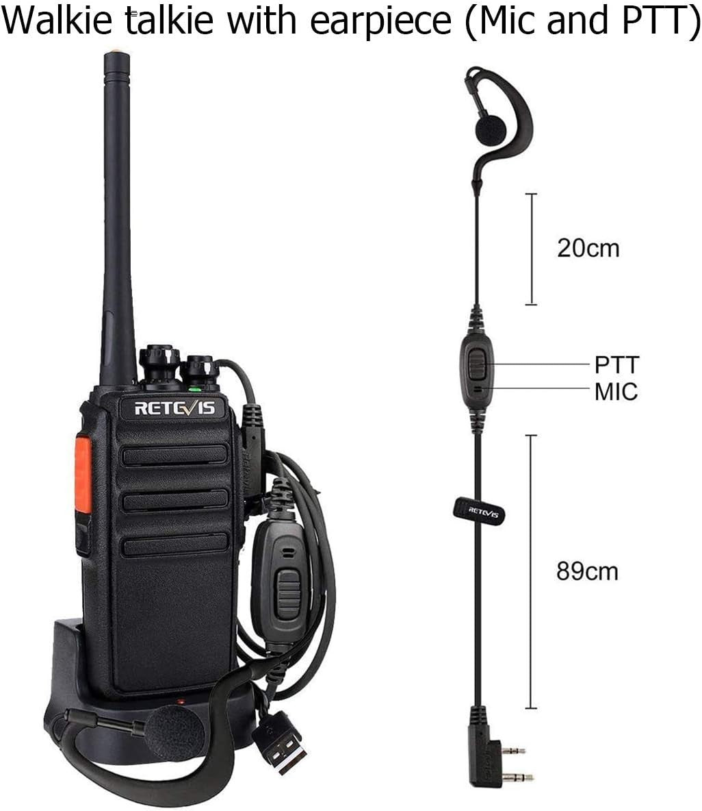PMR446 Walkie Talkies 6 Pack Long Range 16 Channel Radio w Earpieces