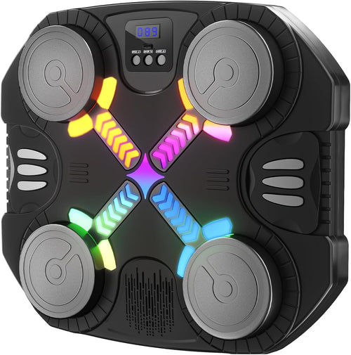 Kids Music Boxing Machine LED Punch Pad Wall Mounted Bluetooth Gloves
