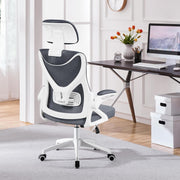 Ergonomic Mesh Office Desk Chair Adjustable Height Lumbar Flip-up Arms White/Gre