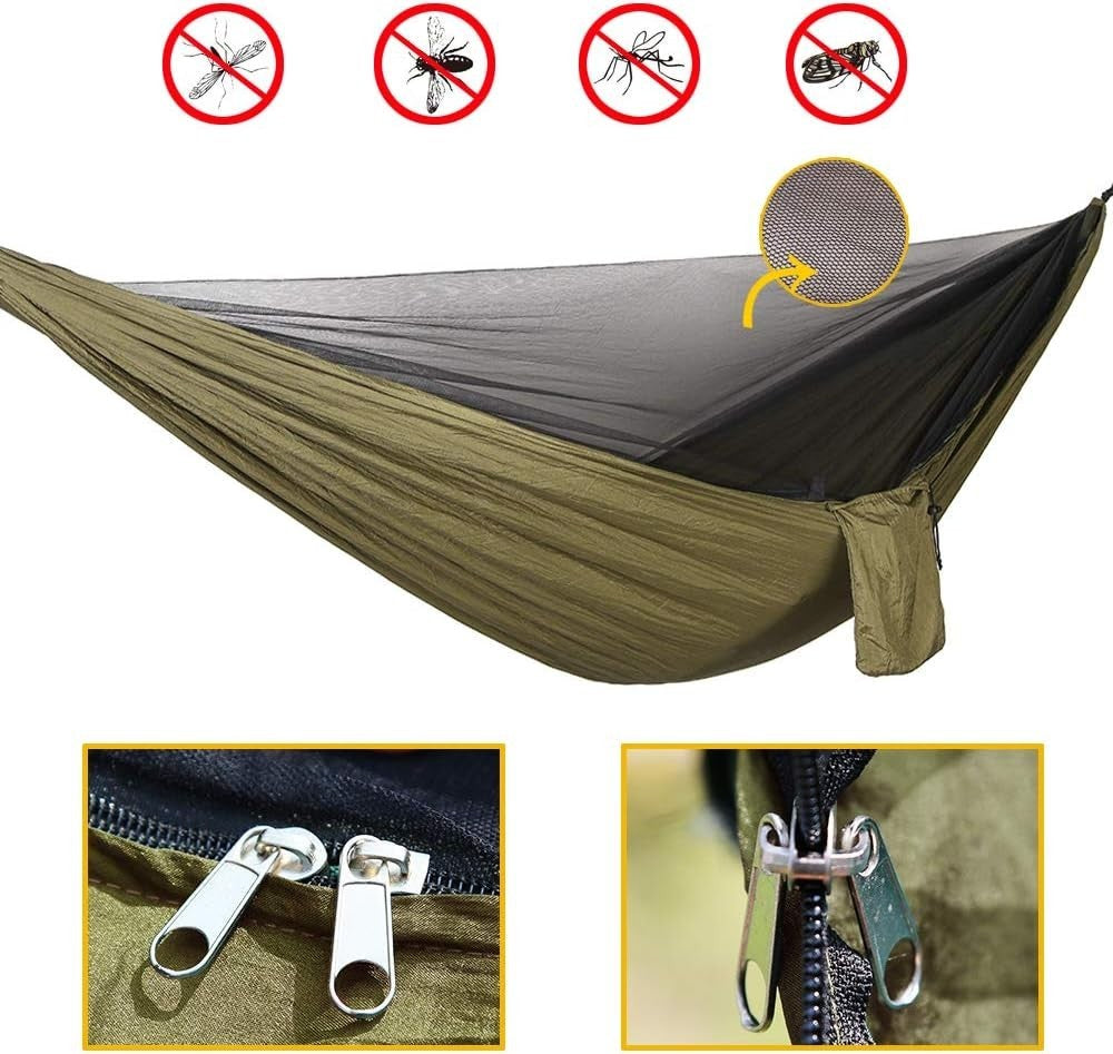 Camping Hammock with Mosquito Net & Rainfly – Double, Waterproof & Portable
