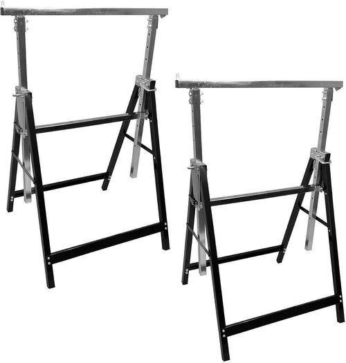 2x Adjustable Telescopic Saw Horses 200kg Steel Trestle Stands 80–130cm