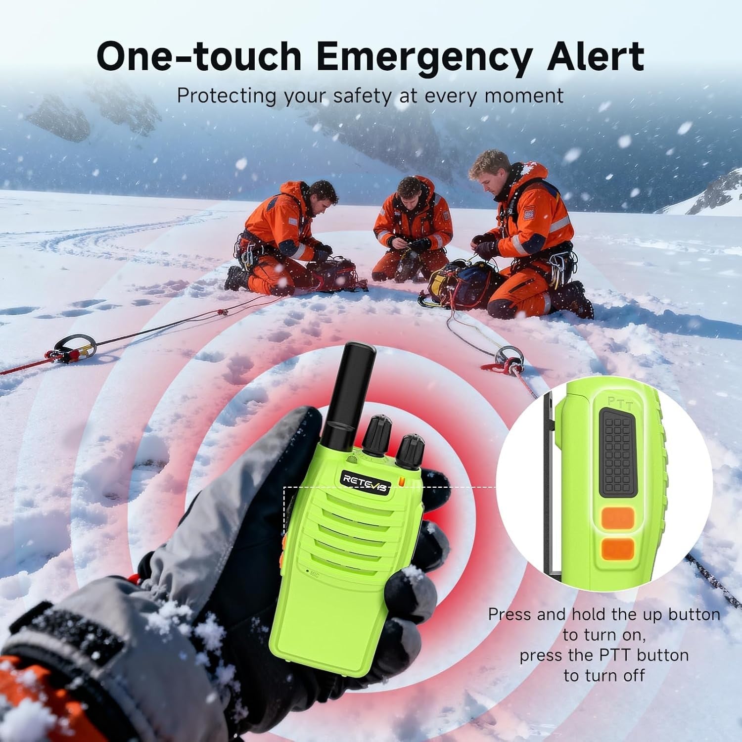 PMR446 Walkie Talkies 3 Pack Rechargeable VOX Type-C LED Alarm