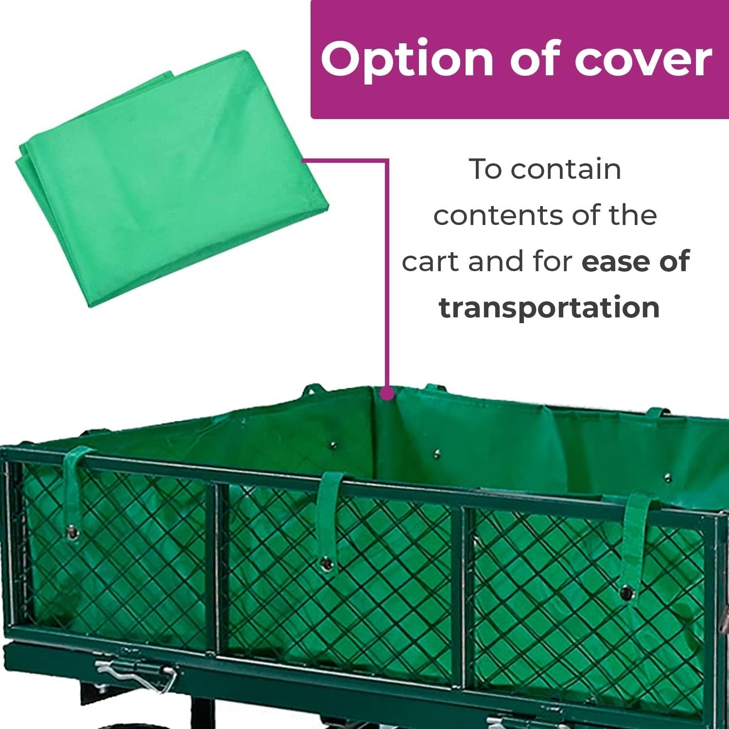 Heavy Duty Garden Cart 320kg Pull Along Wagon w/ Cover Mesh Sides Pneumatic Tyre