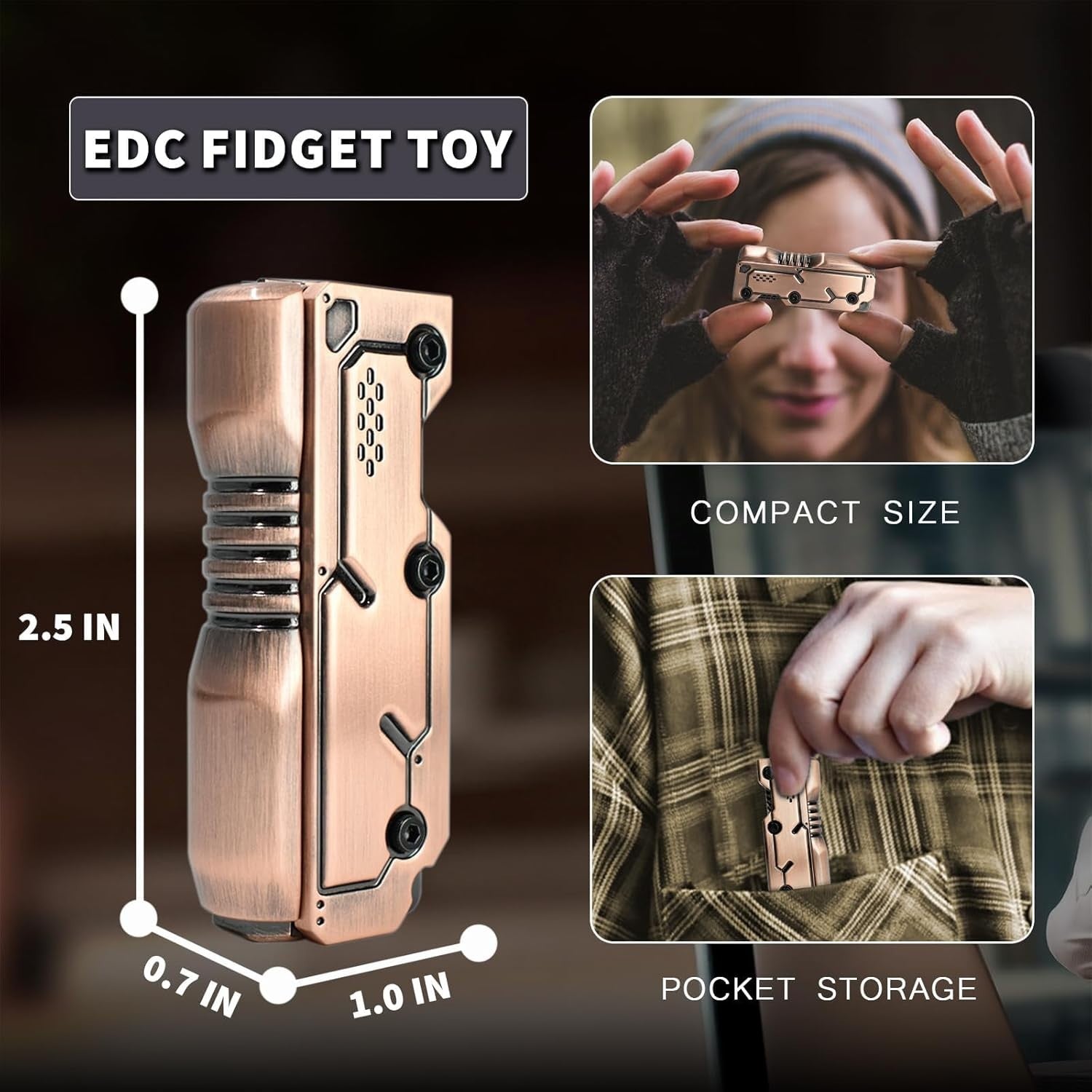 Metal Fidget Slider Clicker Stress Relief ADHD Anxiety Focus Toy