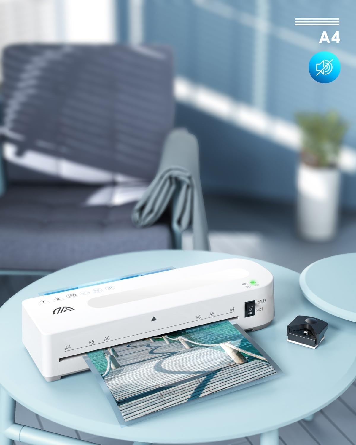 A4 Laminator Hot Cold Fast 90s Warm Up Anti Jam + 50 Pouches