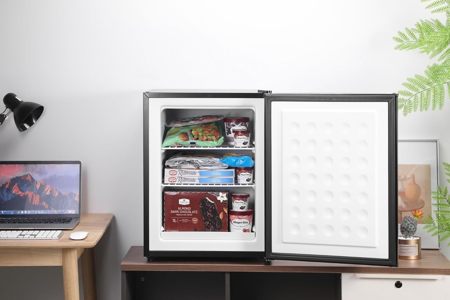 Mini Freezer 30L Compact Table Top 4-Star Adjustable Thermostat Black