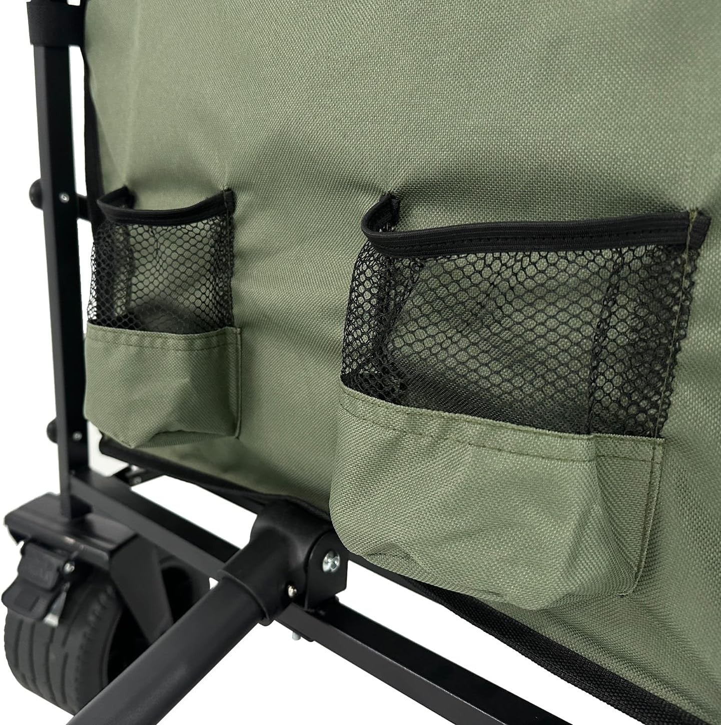 Green Heavy Duty Folding Wagon Wide Wheel Camping Garden Beach Trolley 330lb
