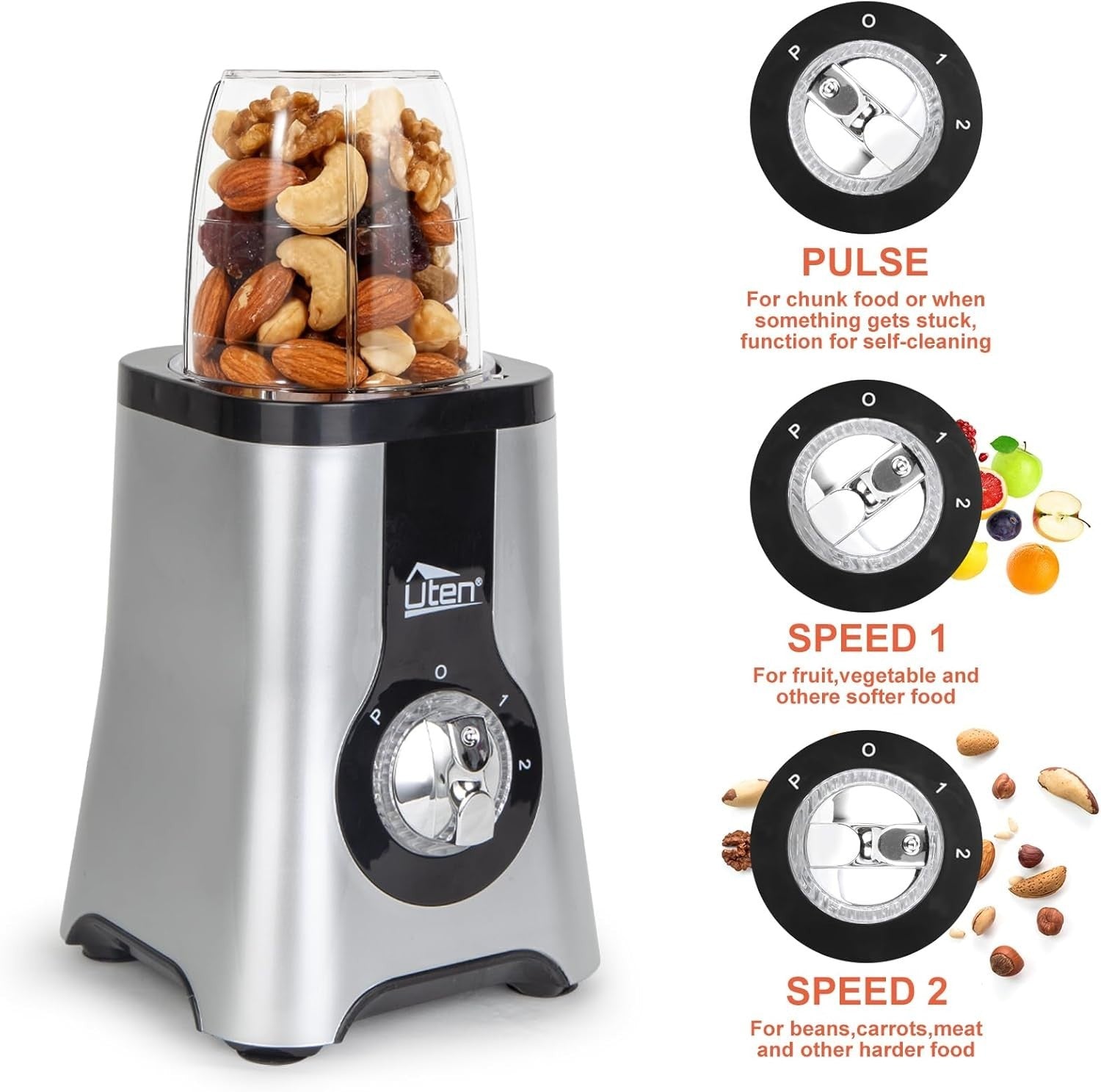 2200W Nutri Blender Mixer 1.25L Ice Crush Smoothie Juicer Grinder Set