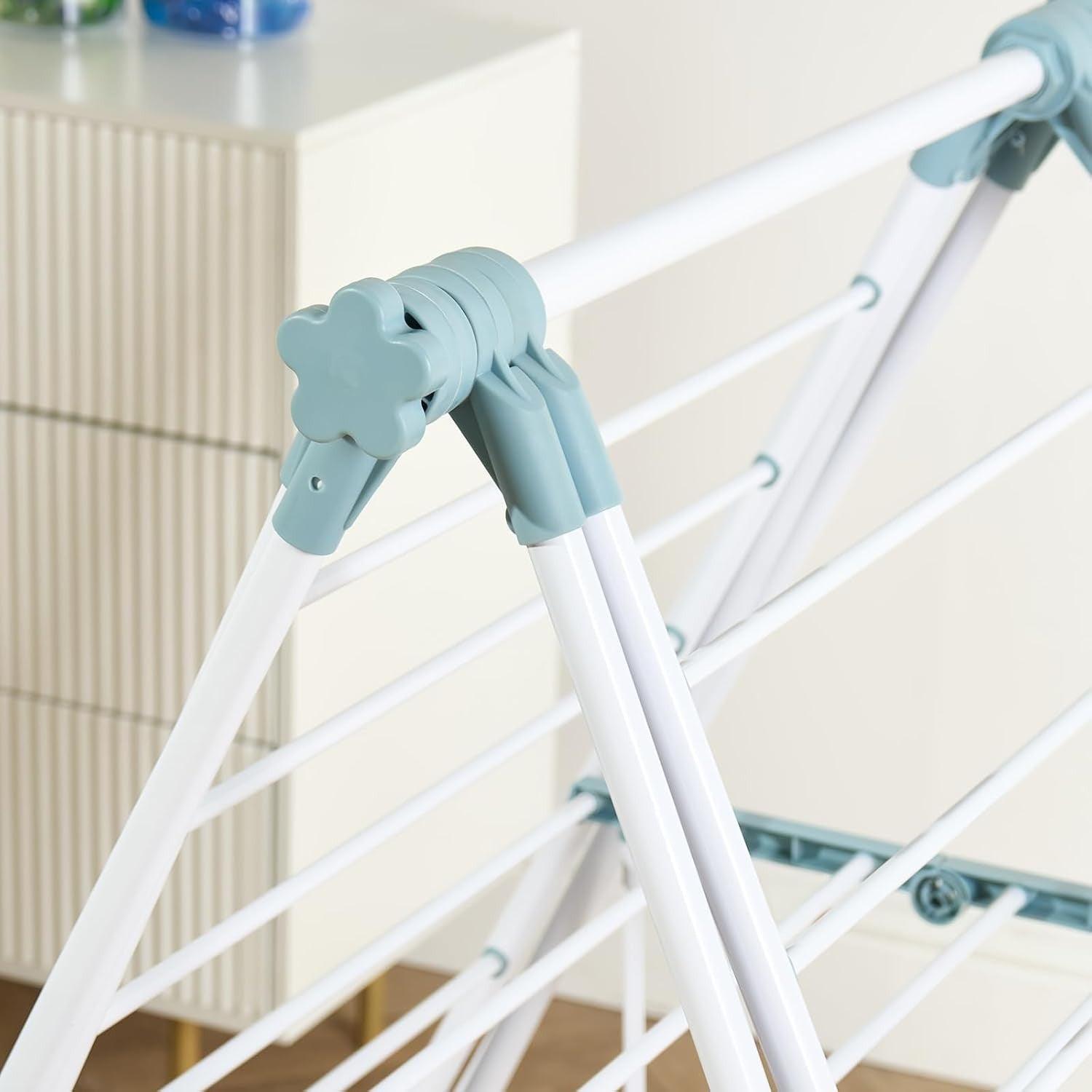 Clothes Airer X Wing Dryer Rack with Hanging Rail Folding Large Indoor Outdoor