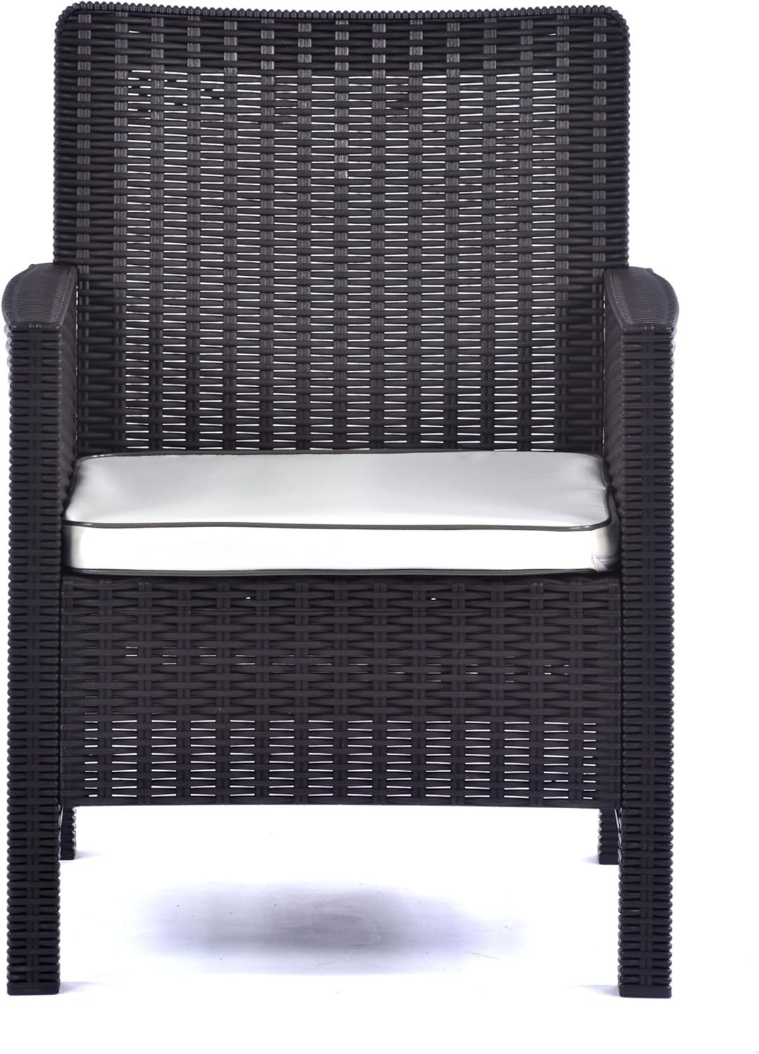 2 Rattan Tub Armchairs Set Garden Patio Dining Chairs Cushioned Outdoor