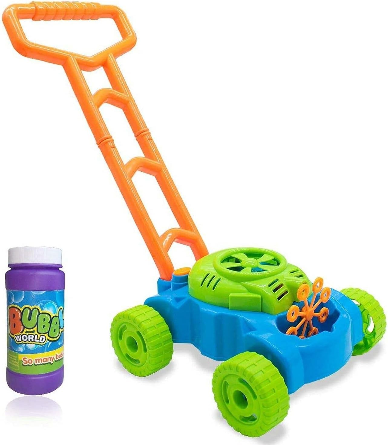 Bubble Lawn Mower Kids Push Toy With Solution