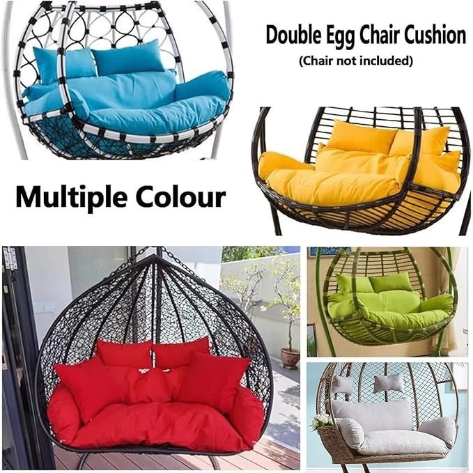 Waterproof 2 Seater Egg Chair Cushion Thick Cotton Swing Pad Outdoor Garden