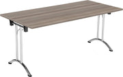 Folding Office Table – Sturdy Grey Oak 160x70cm Space-Saving Work & Meeting Desk