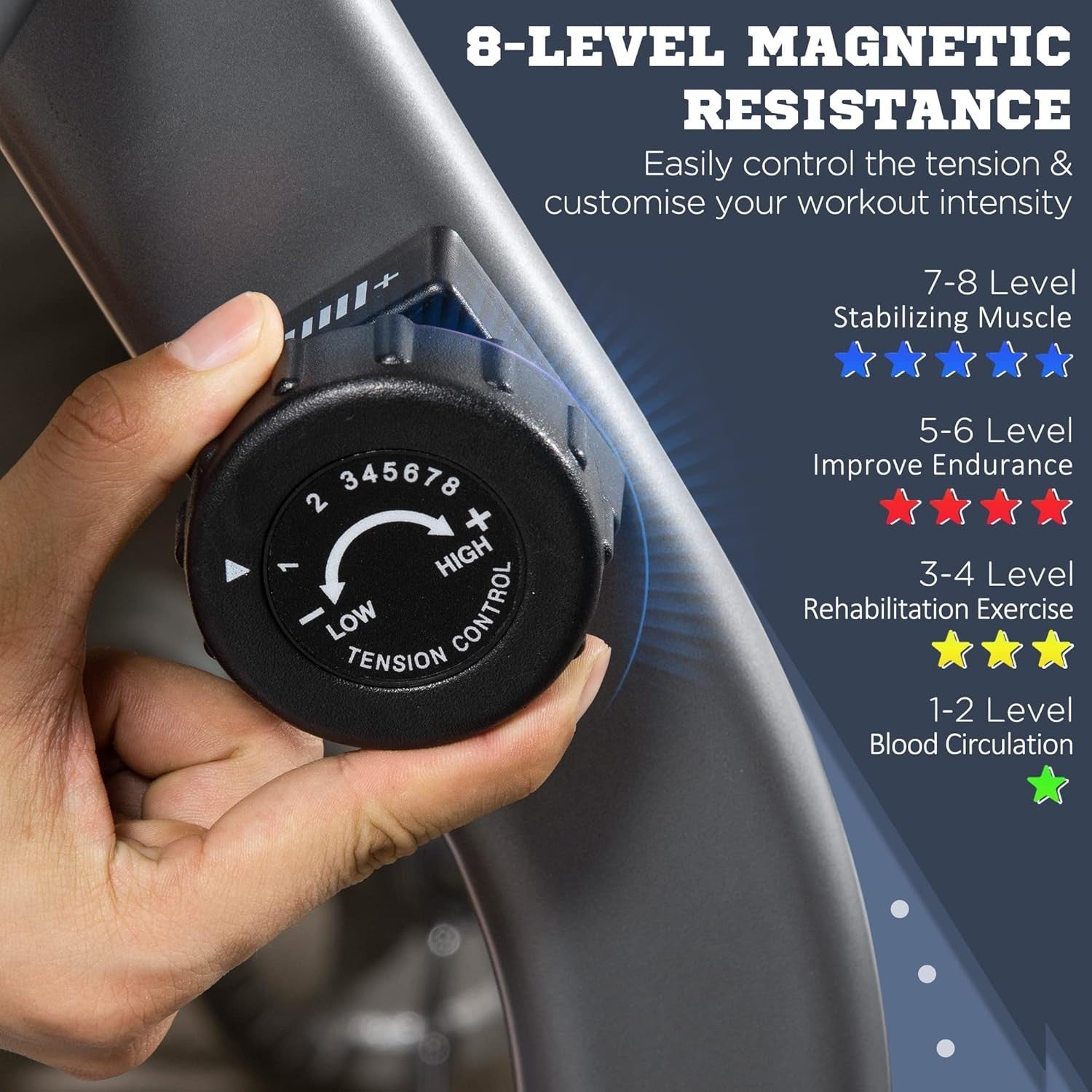 Exercise Bike LCD Display Quiet 8-Level Magnetic Resistance Adjustable Seat Home