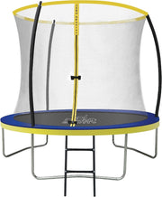 8FT Garden Trampoline Safety Enclosure Ladder PVC Padding Round