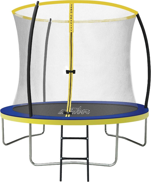 8FT Garden Trampoline Safety Enclosure Ladder PVC Padding Round
