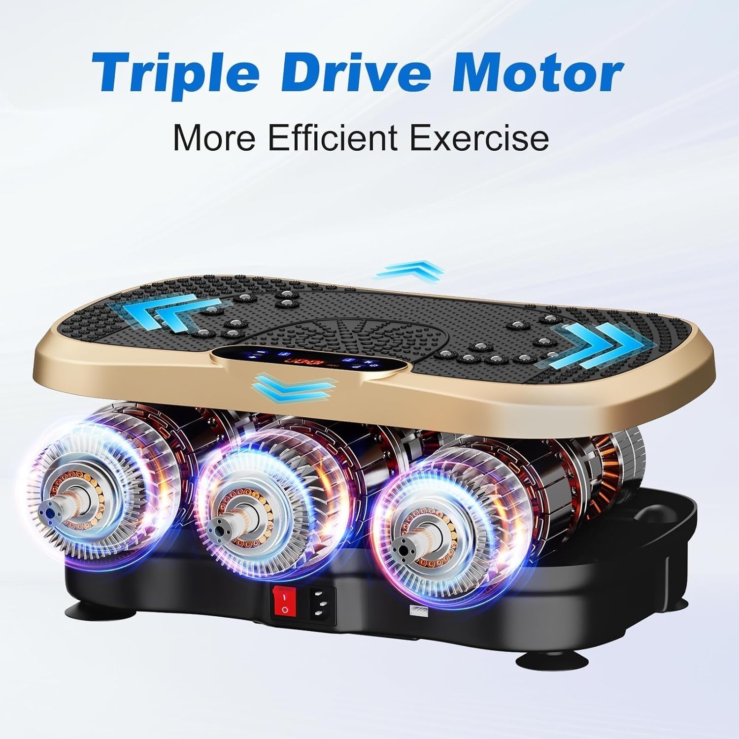 Gold Vibration Plate Exercise Machine Weight Loss Lymphatic Drainage 99 Levels
