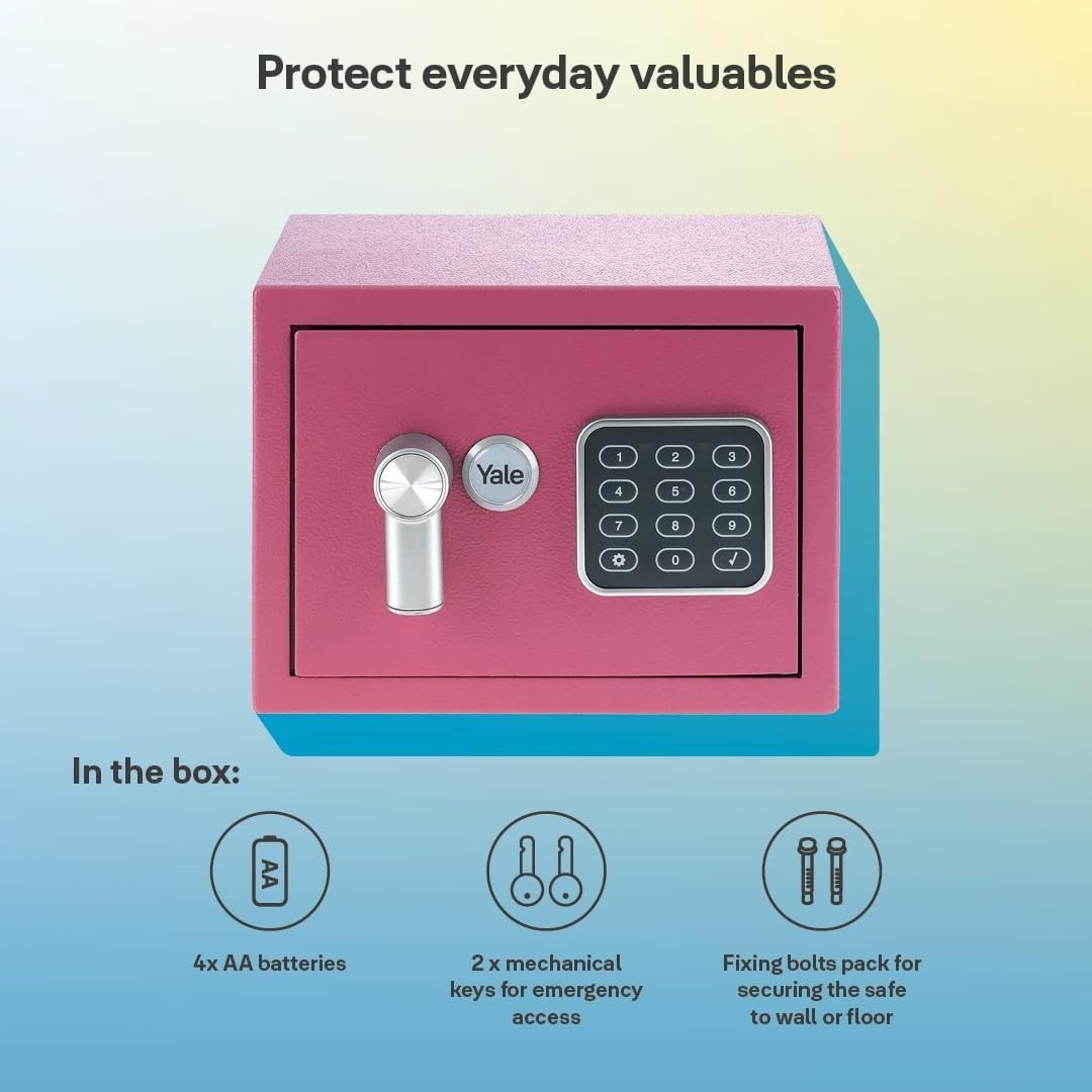 Mini Digital Safe Box Pink Electronic Keypad Cash Jewellery Lock