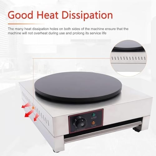 Adjustable 15.7” Crepe Maker 3000W Non-Stick Pancake Grill Plate