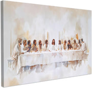 Christian Last Supper Canvas Wall Art Framed Religious Decor 59x39cm