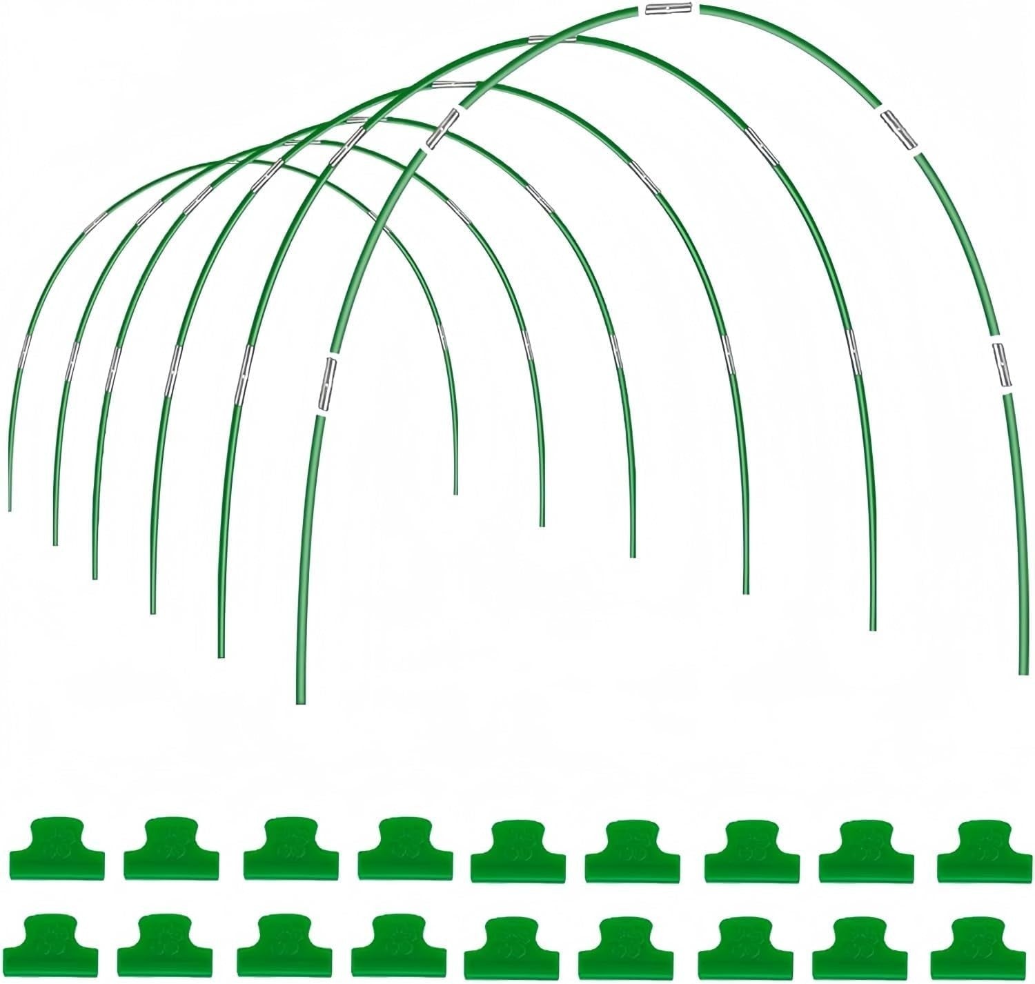 6pcs Adjustable Garden Hoop Frame Set for Raised Beds & Grow Tunnels 115×85cm