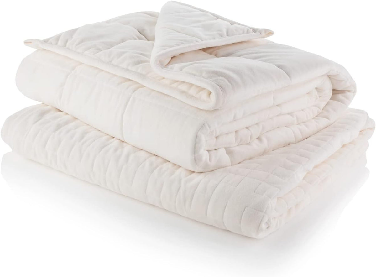 Luxury Weighted Blanket for Adults - Cream - 5kg Single 190x90cm - Stress Relief