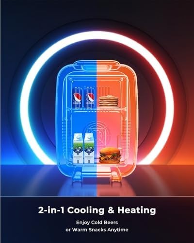 4L Mini Fridge Cooler & Warmer Portable LED AC/DC for Bedroom Car