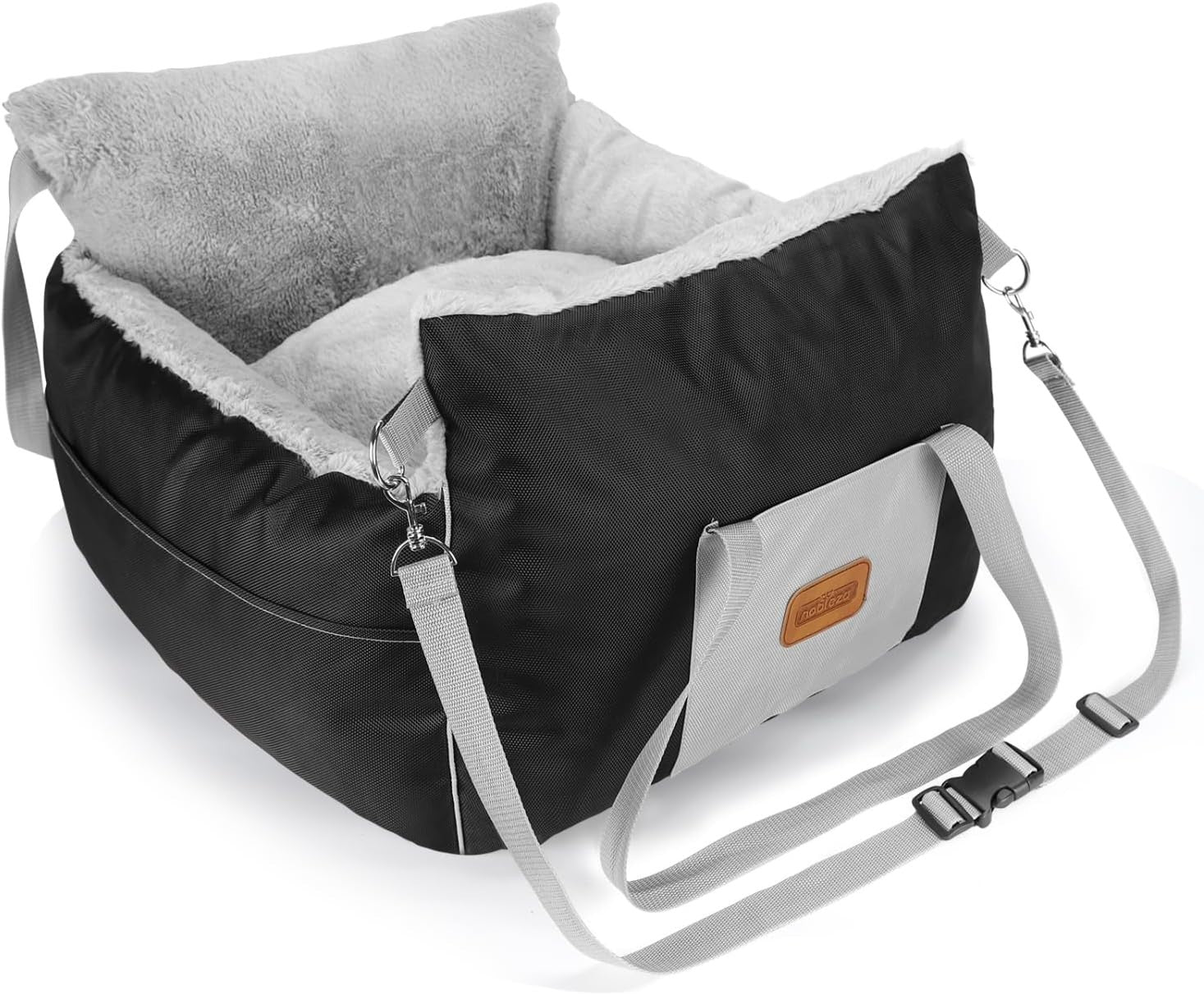 Waterproof Dog Booster Car Seat Plush Travel Bed w Safety Leash