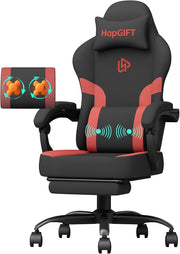 Gaming Chair w/ Footrest Massage Lumbar 300lbs