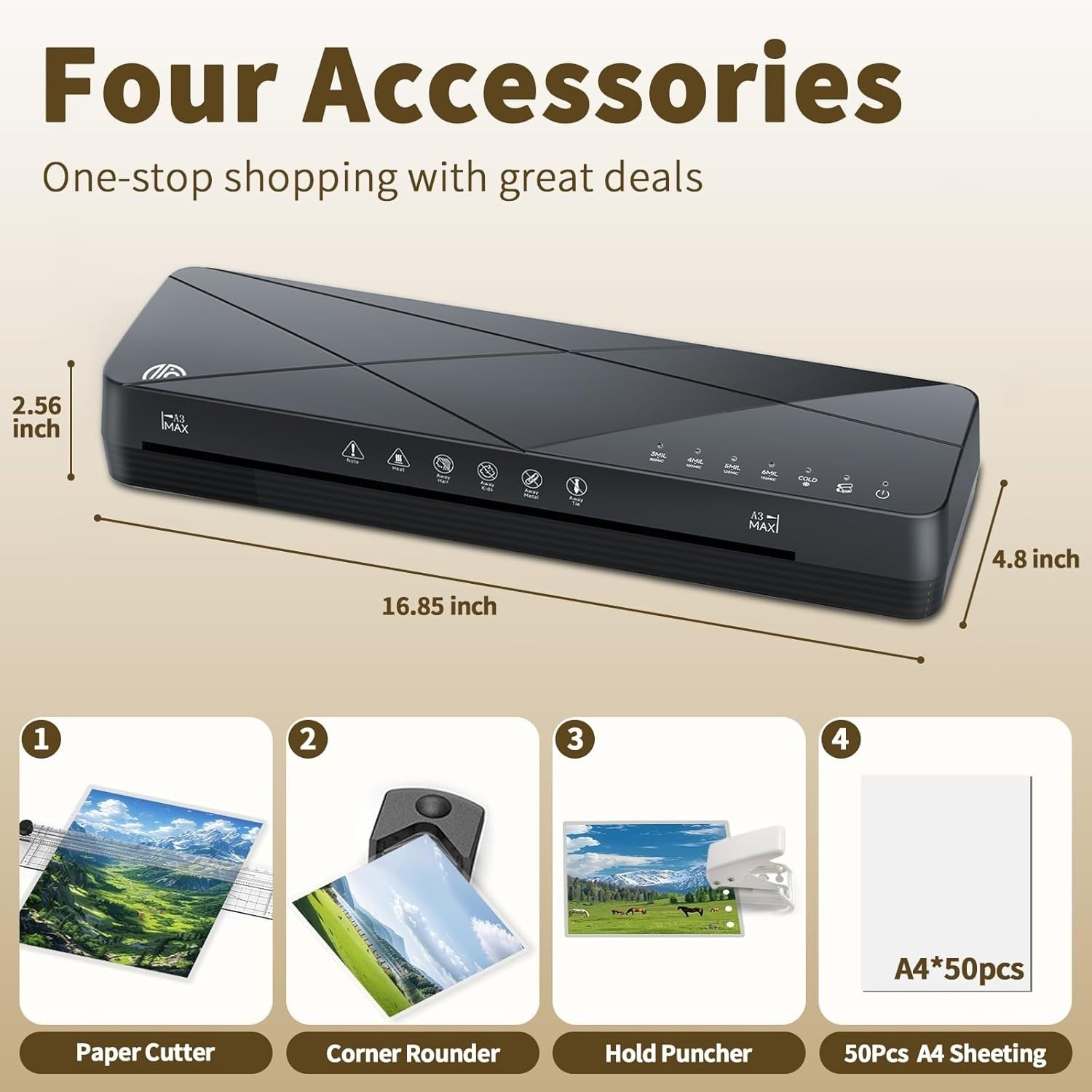 A3 Laminator Machine 60s Warm Up Touch Control No Jam 6 Mode