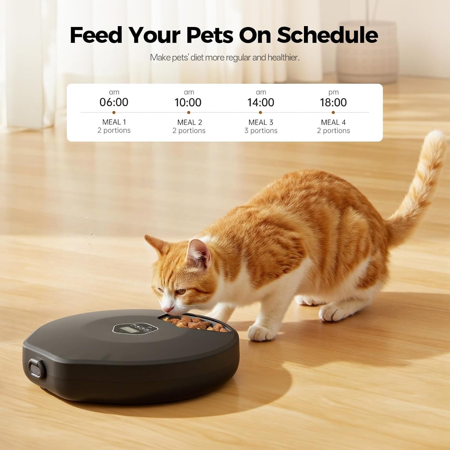 Automatic Wet Food Cat Feeder Timer 5 Meal Pet Dispenser Ice Packs