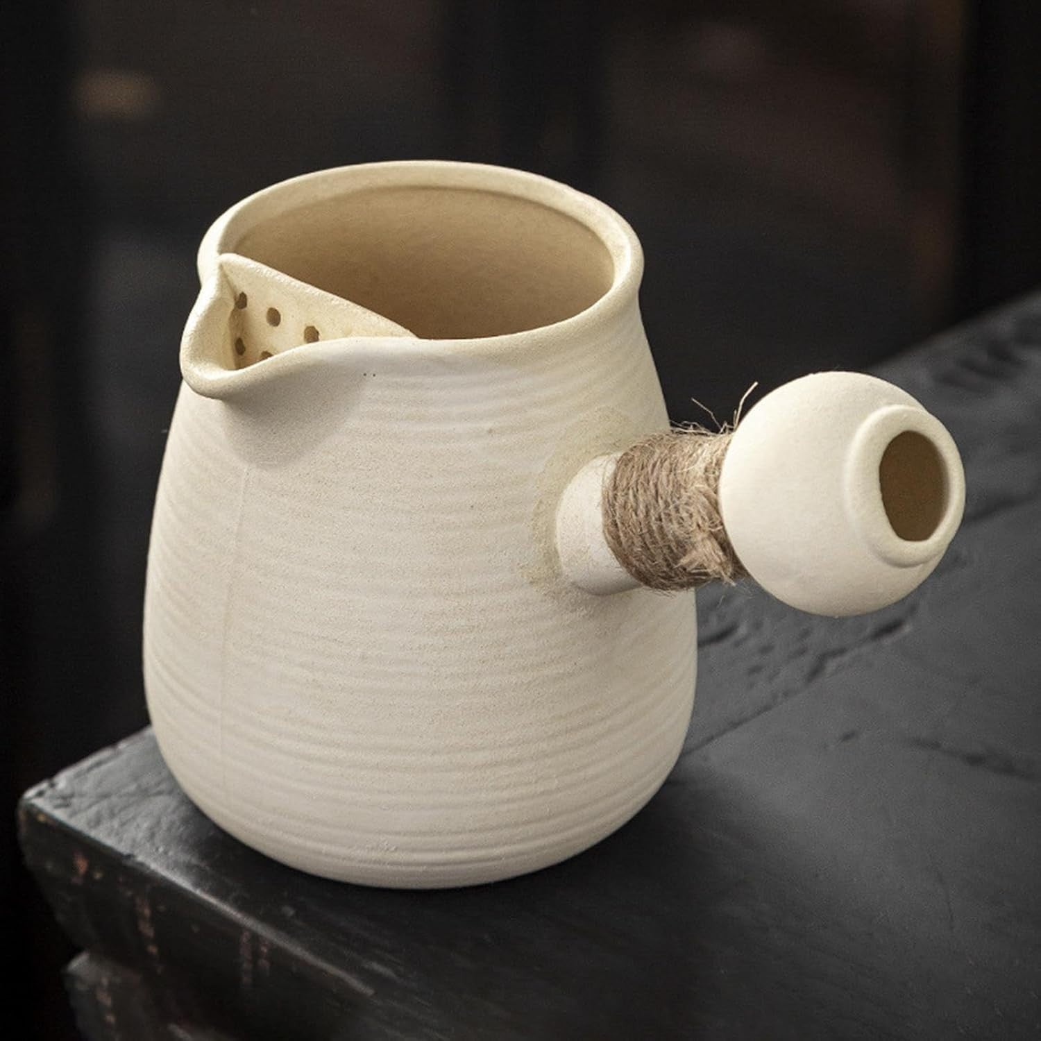 Porcelain Teapot with Side Handle Durable Tea Pot for Home Picnic
